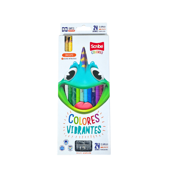 lapices scribe doble punta x12 24 colores