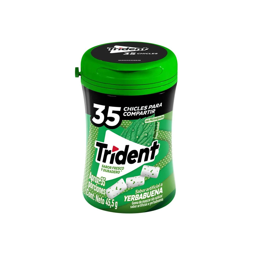C5 Chicles Trident Yerbabuena Botella 35 un - Imagen 1